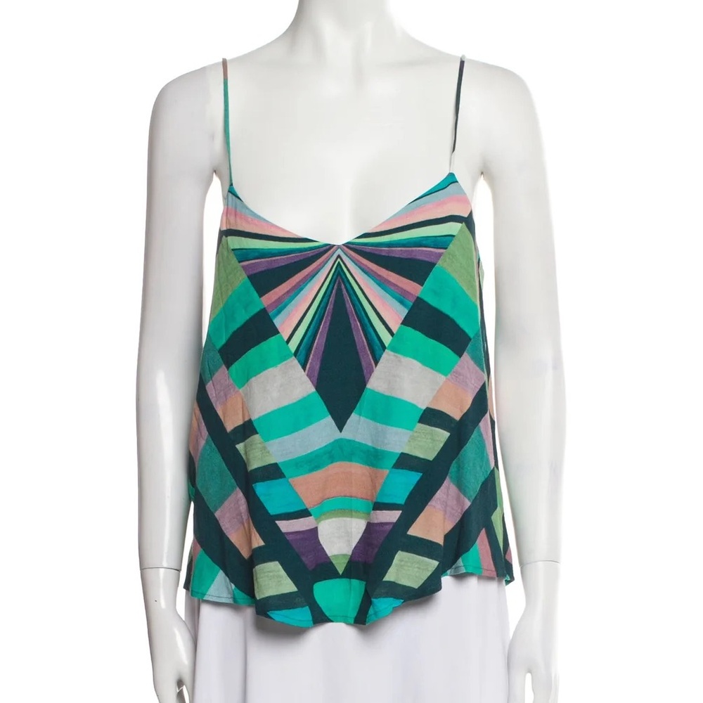 Mara Hoffman PRISM V-NECK TANK TOP IN TEAL Size S